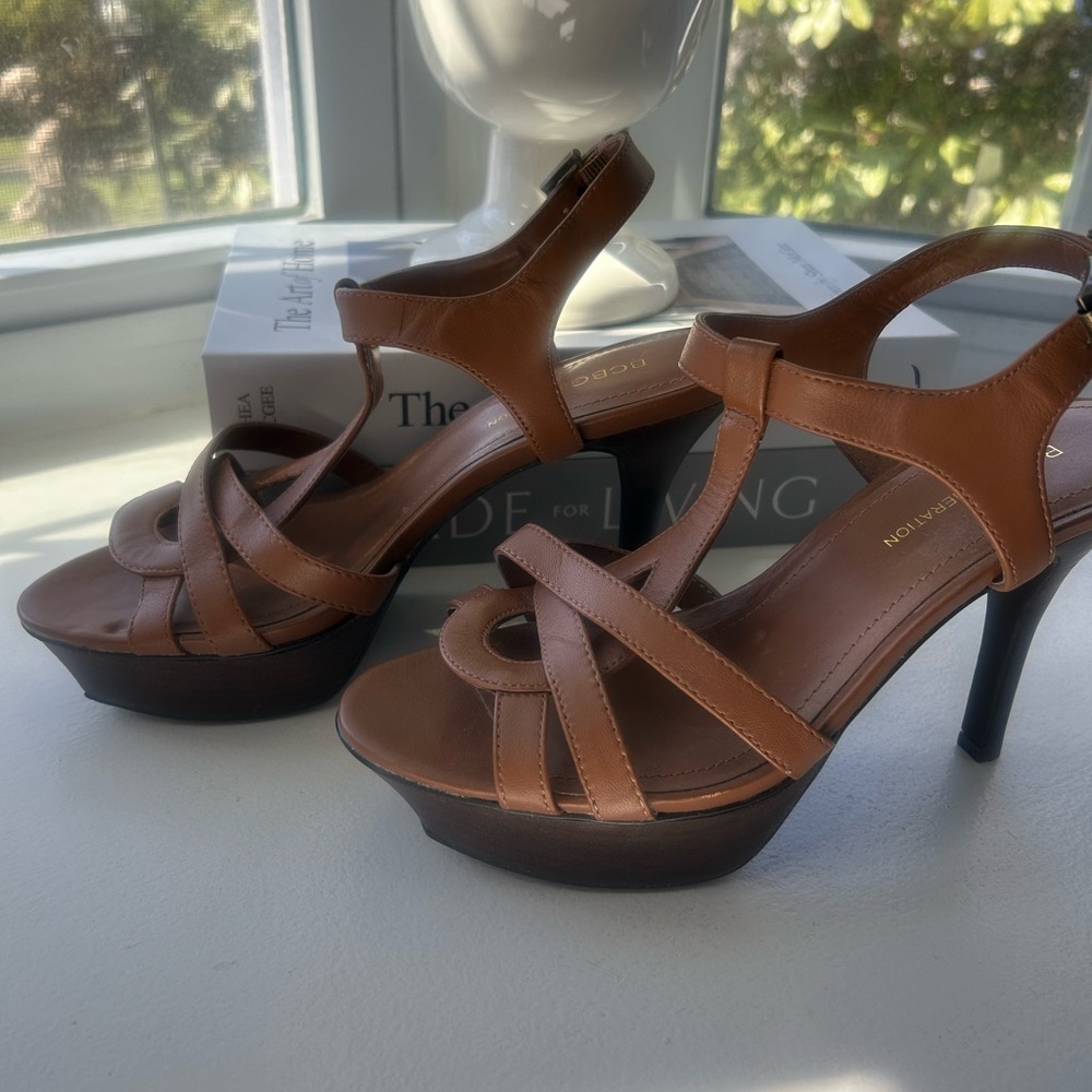 Platform Strappy High Heel Sandals - Brown
